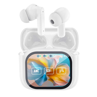 JM19 Touchscreen Color Screen ANC Active Noise Reduction Wireless Bluetooth Earphone with Translator