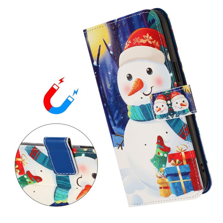 Christmas Series Buckle Leather Phone Case with Hand Strap, For Tenco Spark Slim 5G