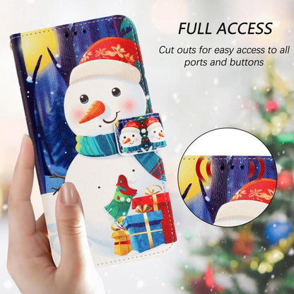 Christmas Series Buckle Leather Phone Case with Hand Strap, For Tenco Spark Slim 5G