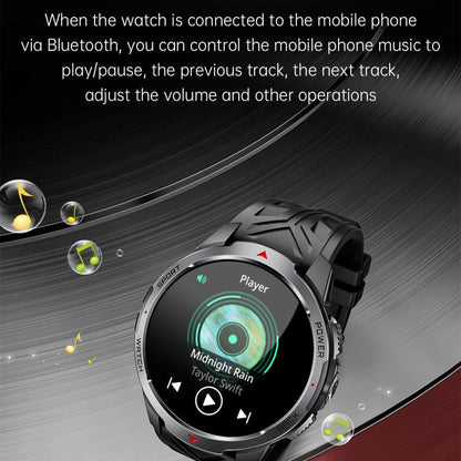 KT88 1.7 inch TFT Screen Outdoor Sports Smart Watch 3ATM Waterproof with Flashlight