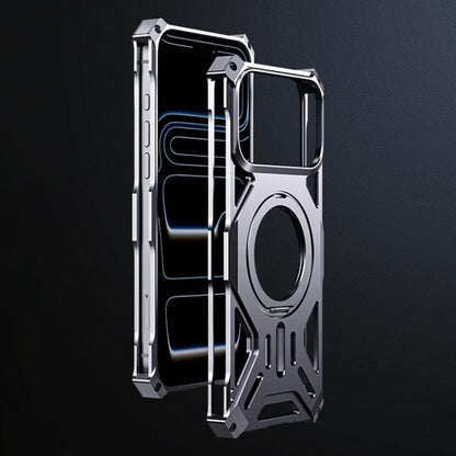 Aluminum Alloy Borderless MagSafe Rotating Holder Phone Case