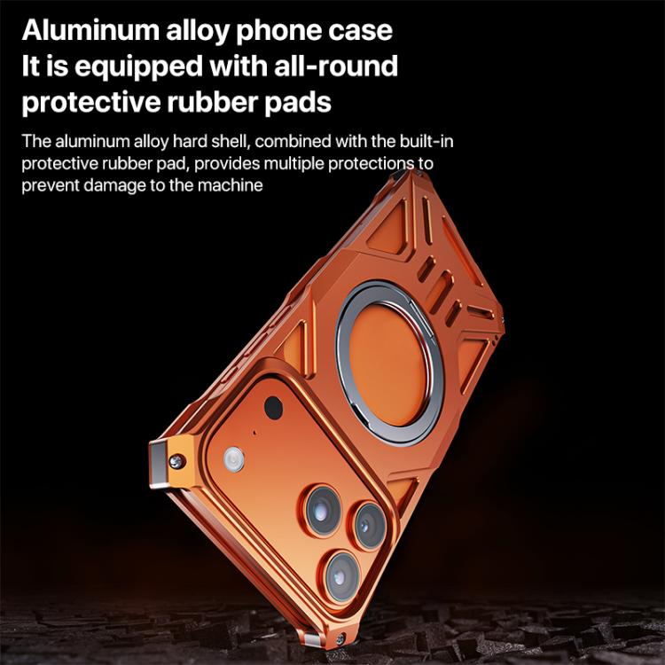 Aluminum Alloy Borderless MagSafe Rotating Holder Phone Case, For iPhone 17 Pro Max, For iPhone 17 Pro