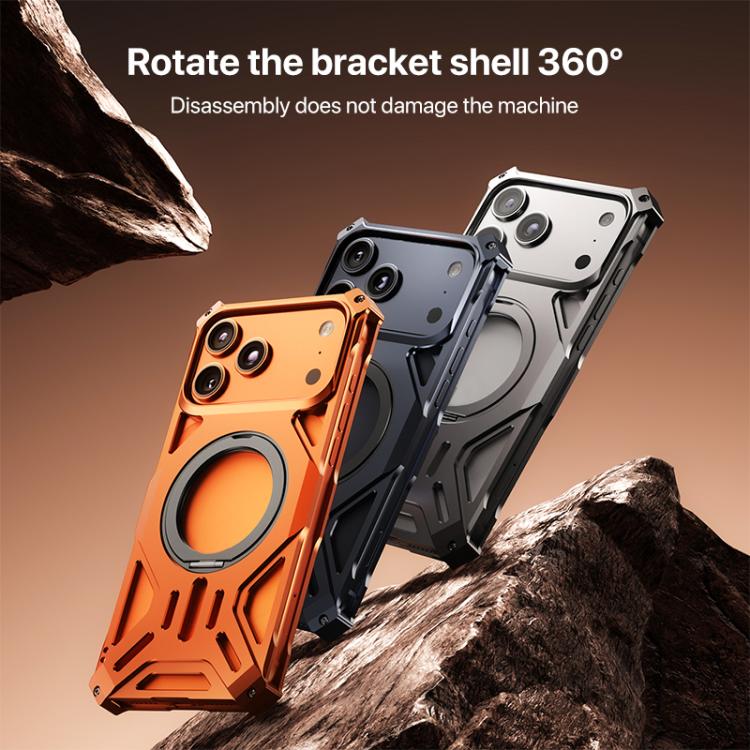 Aluminum Alloy Borderless MagSafe Rotating Holder Phone Case, For iPhone 17 Pro Max, For iPhone 17 Pro