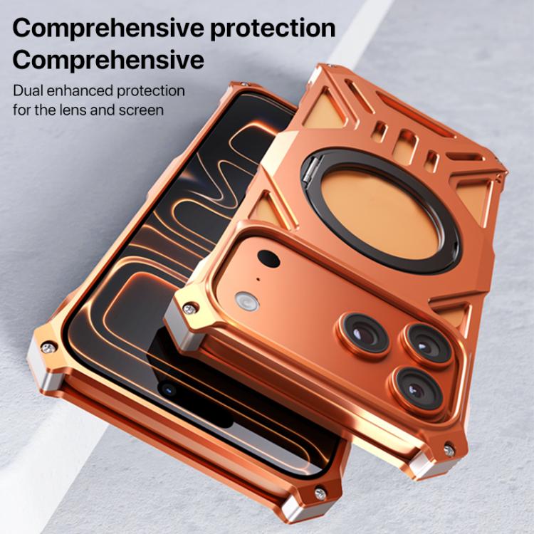 Aluminum Alloy Borderless MagSafe Rotating Holder Phone Case, For iPhone 17 Pro Max, For iPhone 17 Pro