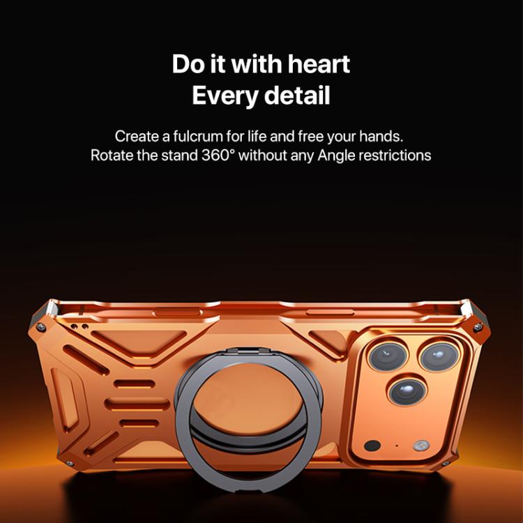 Aluminum Alloy Borderless MagSafe Rotating Holder Phone Case, For iPhone 17 Pro Max, For iPhone 17 Pro