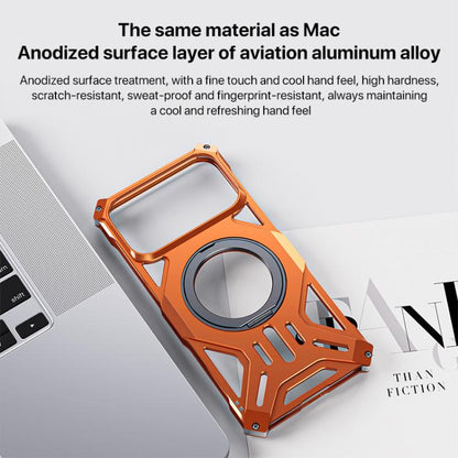 Aluminum Alloy Borderless MagSafe Rotating Holder Phone Case, For iPhone 17 Pro Max, For iPhone 17 Pro