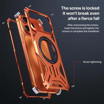Aluminum Alloy Borderless MagSafe Rotating Holder Phone Case, For iPhone 17 Pro Max, For iPhone 17 Pro
