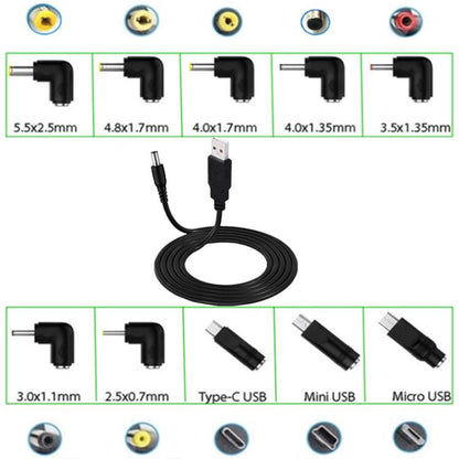 1.5m USB to DC5.5x2.1mm Male Power Cord with 10pcs Converter