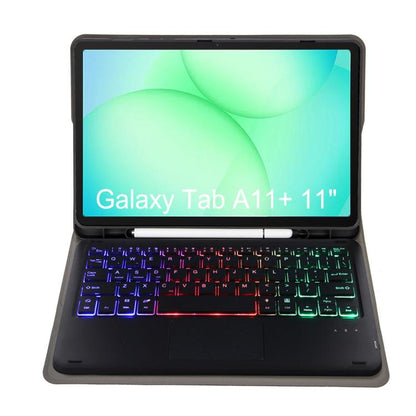 Candy Color Touch Backlight Bluetooth Keyboard Leather Tablet Case with Pen Holder