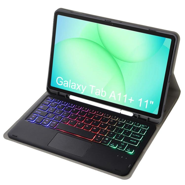 Candy Color Touch Backlight Bluetooth Keyboard Leather Tablet Case with Pen Holder