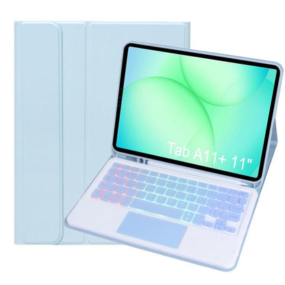 Candy Color Touch Backlight Bluetooth Keyboard Leather Tablet Case with Pen Holder