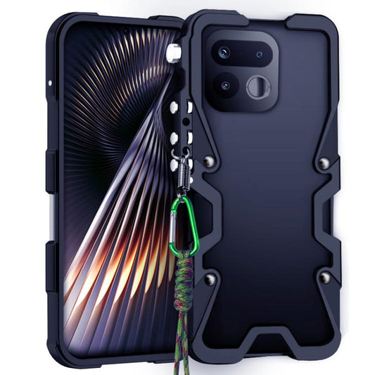 Trigger Design Hollow Metal Frame Phone Case with Lanyard, For Realme 16T 5G, For Realme Neo8 5G, For Realme 16 5G, For Realme 16 Pro+ 5G, For Realme 16 Pro 5G, For Realme P4 Pro, For Realme P4, For Realme 15 Pro 5G, For Realme 15 5G