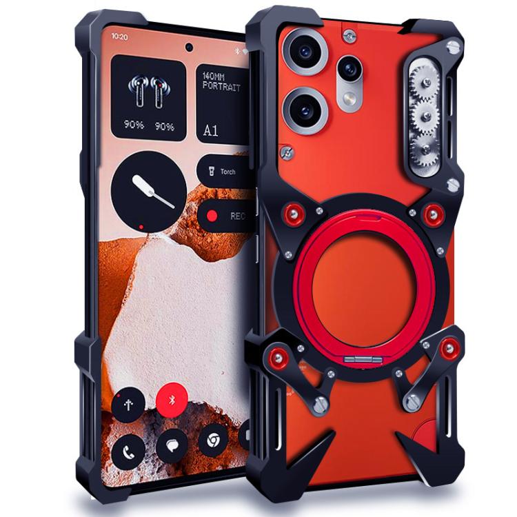 Rotating Bracket Hollow Metal Phone Case with Lanyard, For Nothing Phone 4a Pro, For Nothing Phone 4a, For Nothing Phone 3a Lite, For Nothing Phone 3, For Nothing CMF Phone 2 Pro, For Nothing Phone 3a, For Nothing Phone 3a Pro, For Nothing Phone 2a Plu...