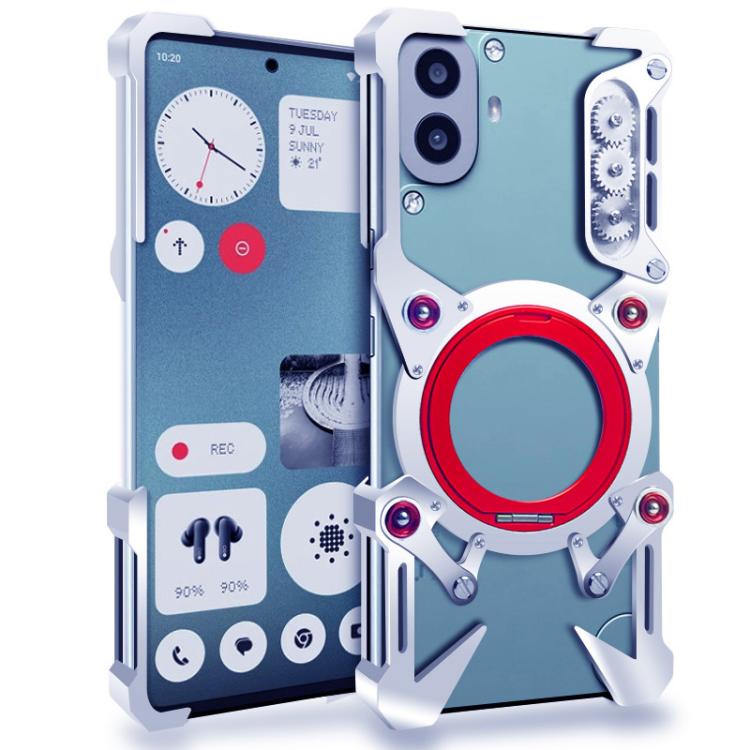 Rotating Bracket Hollow Metal Phone Case with Lanyard, For Nothing Phone 4a Pro, For Nothing Phone 4a, For Nothing Phone 3a Lite, For Nothing Phone 3, For Nothing CMF Phone 2 Pro, For Nothing Phone 3a, For Nothing Phone 3a Pro, For Nothing Phone 2a Plu...