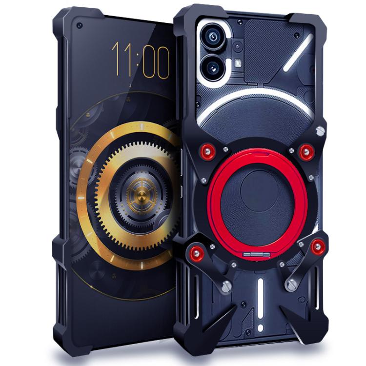 Rotating Bracket Hollow Metal Phone Case with Lanyard, For Nothing Phone 4a Pro, For Nothing Phone 4a, For Nothing Phone 3a Lite, For Nothing Phone 3, For Nothing CMF Phone 2 Pro, For Nothing Phone 3a, For Nothing Phone 3a Pro, For Nothing Phone 2a Plu...
