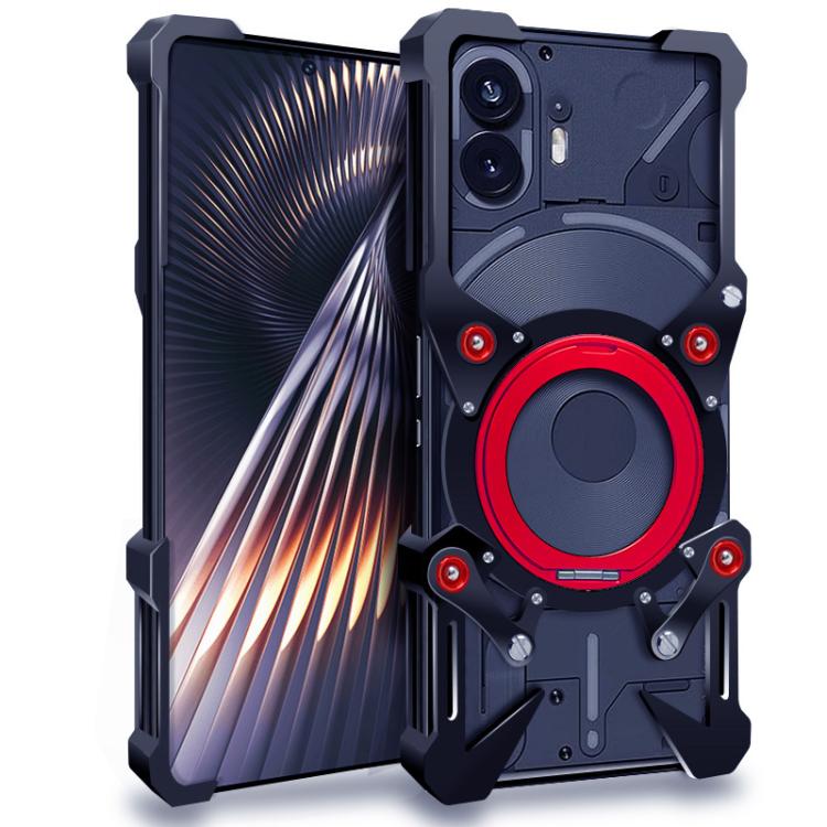 Rotating Bracket Hollow Metal Phone Case with Lanyard, For Nothing Phone 4a Pro, For Nothing Phone 4a, For Nothing Phone 3a Lite, For Nothing Phone 3, For Nothing CMF Phone 2 Pro, For Nothing Phone 3a, For Nothing Phone 3a Pro, For Nothing Phone 2a Plu...