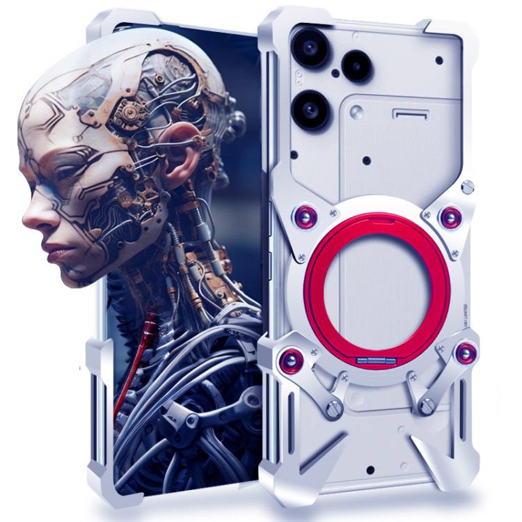 Rotating Bracket Hollow Metal Phone Case with Lanyard, For Nothing Phone 4a Pro, For Nothing Phone 4a, For Nothing Phone 3a Lite, For Nothing Phone 3, For Nothing CMF Phone 2 Pro, For Nothing Phone 3a, For Nothing Phone 3a Pro, For Nothing Phone 2a Plu...