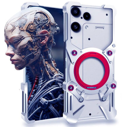 Rotating Bracket Hollow Metal Phone Case with Lanyard, For Nothing Phone 4a Pro, For Nothing Phone 4a, For Nothing Phone 3a Lite, For Nothing Phone 3, For Nothing CMF Phone 2 Pro, For Nothing Phone 3a, For Nothing Phone 3a Pro, For Nothing Phone 2a Plu...