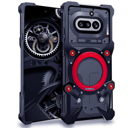 Rotating Bracket Hollow Metal Phone Case with Lanyard, For Nothing Phone 4a Pro, For Nothing Phone 4a, For Nothing Phone 3a Lite, For Nothing Phone 3, For Nothing CMF Phone 2 Pro, For Nothing Phone 3a, For Nothing Phone 3a Pro, For Nothing Phone 2a Plu...