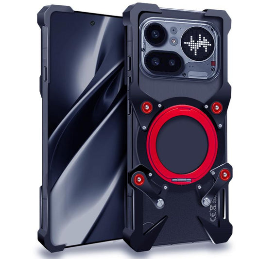 Rotating Bracket Hollow Metal Phone Case with Lanyard, For Nothing Phone 4a Pro, For Nothing Phone 4a, For Nothing Phone 3a Lite, For Nothing Phone 3, For Nothing CMF Phone 2 Pro, For Nothing Phone 3a, For Nothing Phone 3a Pro, For Nothing Phone 2a Plu...