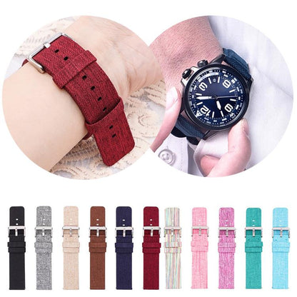 Stainless Steel Pin Buckle Nylon Woven Canvas Watch Band, 12mm, 14mm, 16mm, 18mm