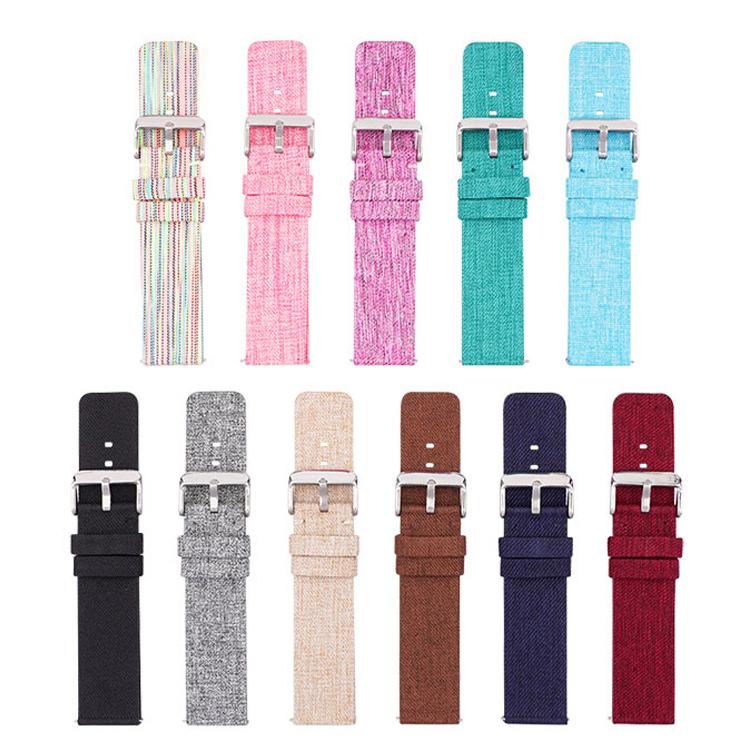 Stainless Steel Pin Buckle Nylon Woven Canvas Watch Band, 12mm, 14mm, 16mm, 18mm