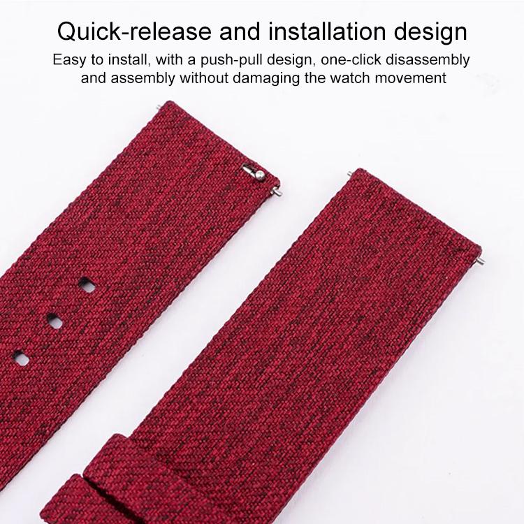 Stainless Steel Pin Buckle Nylon Woven Canvas Watch Band, 12mm, 14mm, 16mm, 18mm