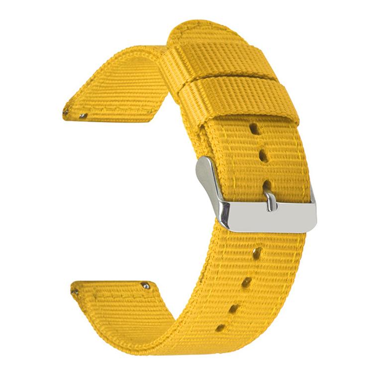 Stainless Steel Pin Buckle Solid Color Nylon Canvas Watch Band, 18mm, 20mm, 22mm, 24mm