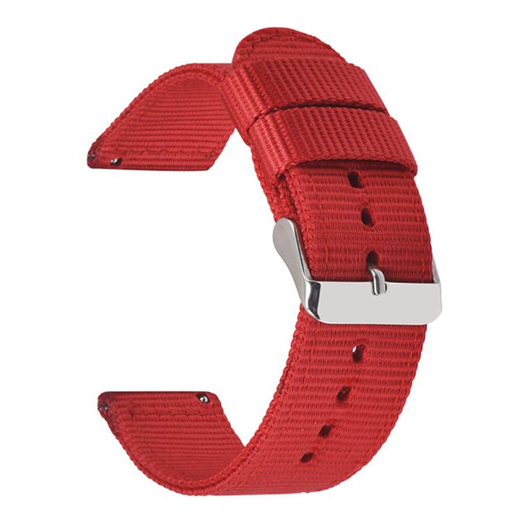 Stainless Steel Pin Buckle Solid Color Nylon Canvas Watch Band, 18mm, 20mm, 22mm, 24mm