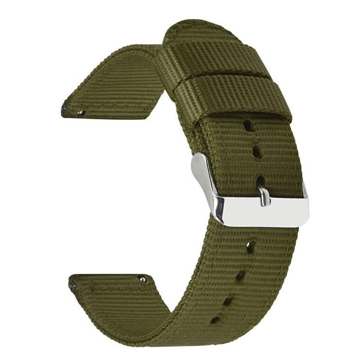 Stainless Steel Pin Buckle Solid Color Nylon Canvas Watch Band, 18mm, 20mm, 22mm, 24mm