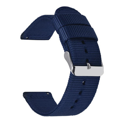 Stainless Steel Pin Buckle Solid Color Nylon Canvas Watch Band, 18mm, 20mm, 22mm, 24mm
