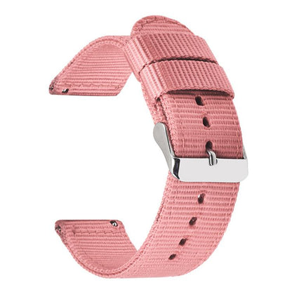Stainless Steel Pin Buckle Solid Color Nylon Canvas Watch Band, 18mm, 20mm, 22mm, 24mm