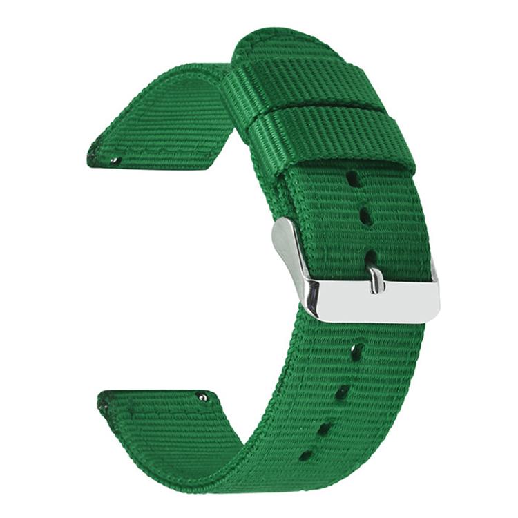 Stainless Steel Pin Buckle Solid Color Nylon Canvas Watch Band, 18mm, 20mm, 22mm, 24mm