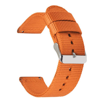 Stainless Steel Pin Buckle Solid Color Nylon Canvas Watch Band, 18mm, 20mm, 22mm, 24mm