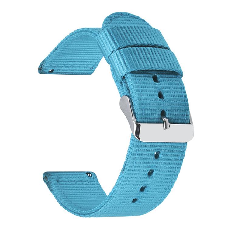 Stainless Steel Pin Buckle Solid Color Nylon Canvas Watch Band, 18mm, 20mm, 22mm, 24mm