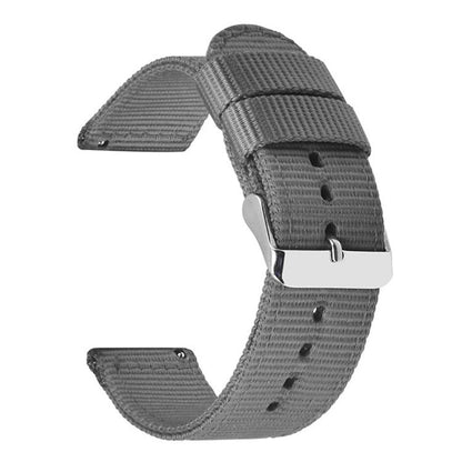 Stainless Steel Pin Buckle Solid Color Nylon Canvas Watch Band, 18mm, 20mm, 22mm, 24mm