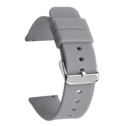 Stainless Steel Silver Pin Buckle Solid Color Silicone Waterproof Watch Band, 10mm, 12mm, 14mm, 15mm, 16mm, 18mm, 19mm