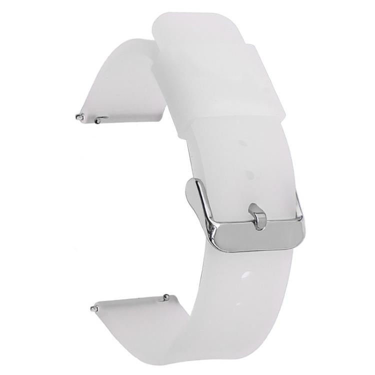 Stainless Steel Silver Pin Buckle Solid Color Silicone Waterproof Watch Band, 10mm, 12mm, 14mm, 15mm, 16mm, 18mm, 19mm