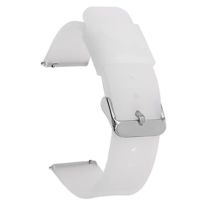 Stainless Steel Silver Pin Buckle Solid Color Silicone Waterproof Watch Band, 10mm, 12mm, 14mm, 15mm, 16mm, 18mm, 19mm