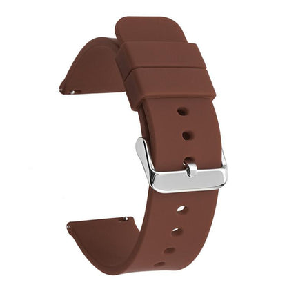Stainless Steel Silver Pin Buckle Solid Color Silicone Waterproof Watch Band, 20mm, 21mm, 22mm, 24mm