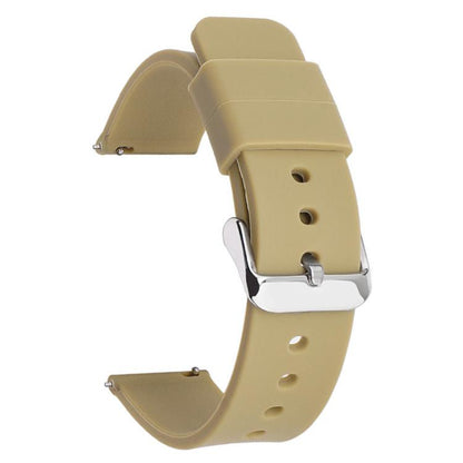 Stainless Steel Silver Pin Buckle Solid Color Silicone Waterproof Watch Band, 20mm, 21mm, 22mm, 24mm