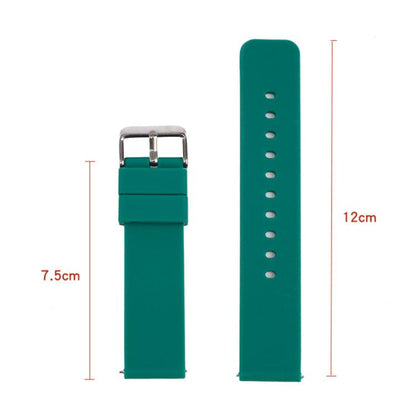 Stainless Steel Silver Pin Buckle Solid Color Silicone Waterproof Watch Band, 10mm, 12mm, 14mm, 15mm, 16mm, 18mm, 19mm