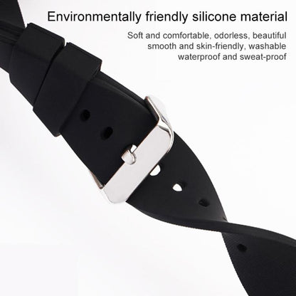 Stainless Steel Silver Pin Buckle Solid Color Silicone Waterproof Watch Band, 20mm, 21mm, 22mm, 24mm