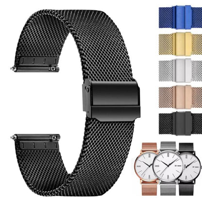 Milanese Buckle Stainless Steel Watch Band, 8mm, 10mm, 12mm, 13mm, 14mm, 15mm, 16mm, 17mm, 18mm, 19mm, 20mm, 21mm, 22mm, 24mm