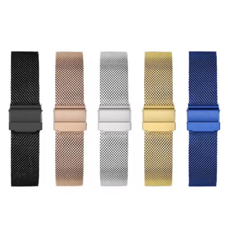 Milanese Buckle Stainless Steel Watch Band, 8mm, 10mm, 12mm, 13mm, 14mm, 15mm, 16mm, 17mm, 18mm, 19mm, 20mm, 21mm, 22mm, 24mm