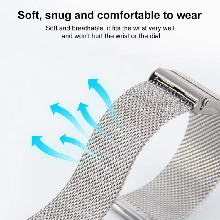 Milanese Buckle Stainless Steel Watch Band, 8mm, 10mm, 12mm, 13mm, 14mm, 15mm, 16mm, 17mm, 18mm, 19mm, 20mm, 21mm, 22mm, 24mm