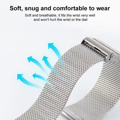 Milanese Buckle Stainless Steel Watch Band, 8mm, 10mm, 12mm, 13mm, 14mm, 15mm, 16mm, 17mm, 18mm, 19mm, 20mm, 21mm, 22mm, 24mm