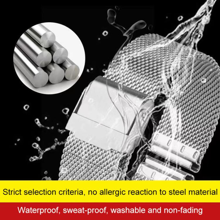 Milanese Buckle Stainless Steel Watch Band, 8mm, 10mm, 12mm, 13mm, 14mm, 15mm, 16mm, 17mm, 18mm, 19mm, 20mm, 21mm, 22mm, 24mm