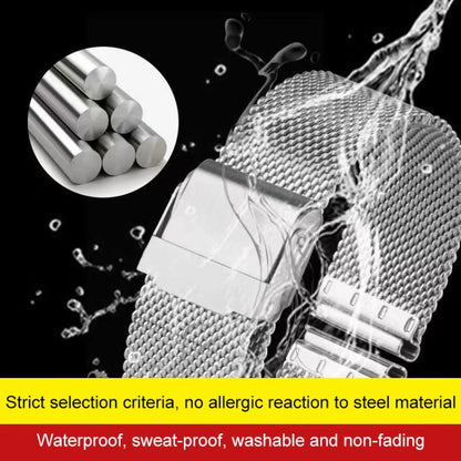 Milanese Buckle Stainless Steel Watch Band, 8mm, 10mm, 12mm, 13mm, 14mm, 15mm, 16mm, 17mm, 18mm, 19mm, 20mm, 21mm, 22mm, 24mm