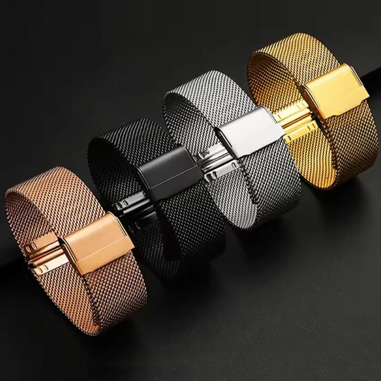 Milanese Buckle Stainless Steel Watch Band, 8mm, 10mm, 12mm, 13mm, 14mm, 15mm, 16mm, 17mm, 18mm, 19mm, 20mm, 21mm, 22mm, 24mm